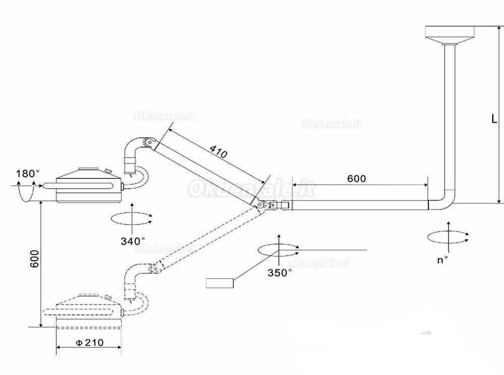 KWS® KD-202D-3C Lampade scialitica a soffitto 36W